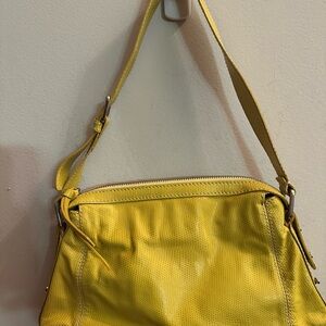 Francesca Biasia. Yellow Leather Shoulder Bag